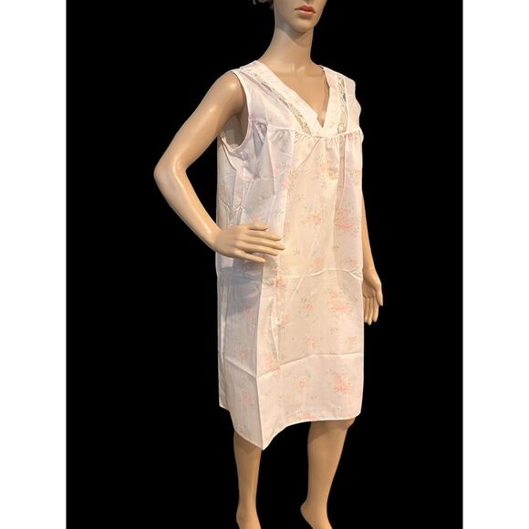 DANNI NEW YORK 60's/70's Night Dress & House Coat VTG Pink Floral NWT Sz L - Picture 7 of 11